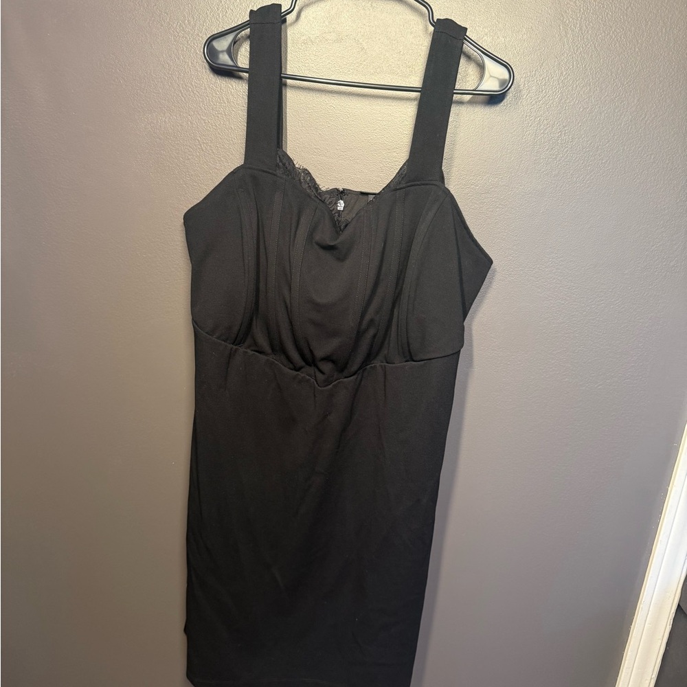 Torrid Black Lace-Trimmed pencil Dress